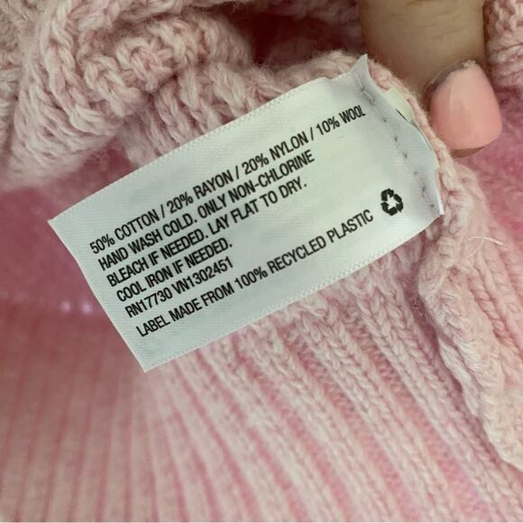 MERONA • Light Pink Long Sleeve Knit Crewneck Sweater - Picture 5 of 6